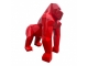 STATUE GORILLE EN RESINE ORIGAMI ROUGE XL