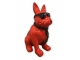 BOULEDOGUE FRAN&Ccedil;AIS EN RESINE LUNETTES/CRAVATE ROUGE-NOIR 80 CM