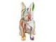 STATUE BOULEDOGUE FRANCAIS EN RESINE 80 CM BLANC MULTICOULEURS