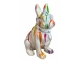 STATUE BOULEDOGUE FRANCAIS EN RESINE 80 CM BLANC MULTICOULEURS
