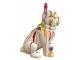 STATUE BOULEDOGUE FRANCAIS EN RESINE 80 CM BLANC MULTICOULEURS
