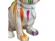 STATUE BOULEDOGUE FRANCAIS EN RESINE 80 CM BLANC MULTICOULEURS