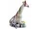 STATUE GIRAFE EN RESINE HT 80 CM BLANCHE MULTICOULEURS