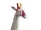STATUE GIRAFE EN RESINE HT 80 CM BLANCHE MULTICOULEURS