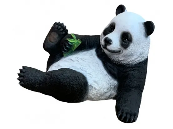 STATUE PANDA EN RESINE HT 40 CM NATUREL