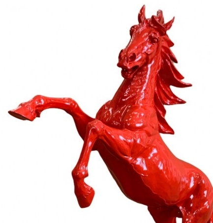 Statue de Cheval en Céramique aux Reflets Irisés 14