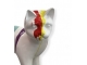 STATUE CHAT EN RESINE HT 105 CM BLANC MULTICOLORE