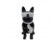 STATUE CHIEN BOULEDOGUE FRANCAIS EN RESINE HT 60 CM BLANC MULTI