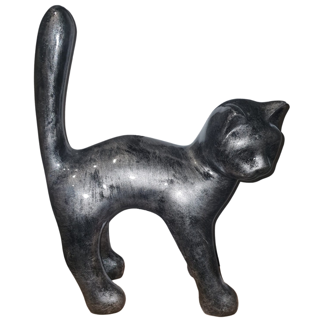 STATUE CHAT EN RESINE HT 45 CM