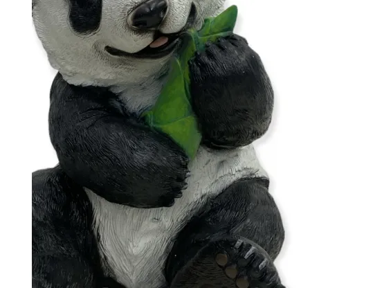 STATUE PANDA EN RESINE ASSIS HT 40 CM NATUREL
