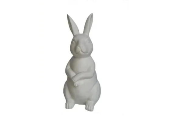 STATUE LAPIN EN RESINE HT 55 CM - BLANC