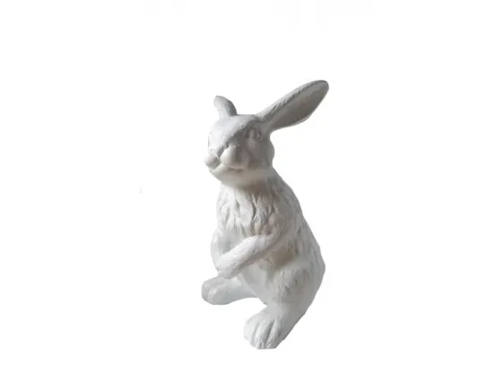 STATUE LAPIN EN RESINE HT 115 CM - BLANC