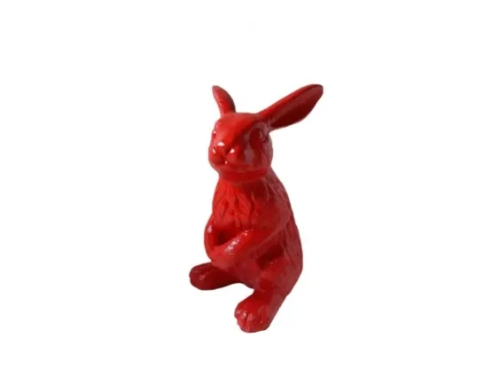 STATUE LAPIN EN RESINE HT 115 CM - ROUGE