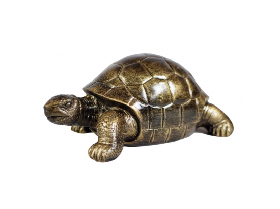 TORTUE EN RESINE LONGUEUR 30 CM PATINE DOREE