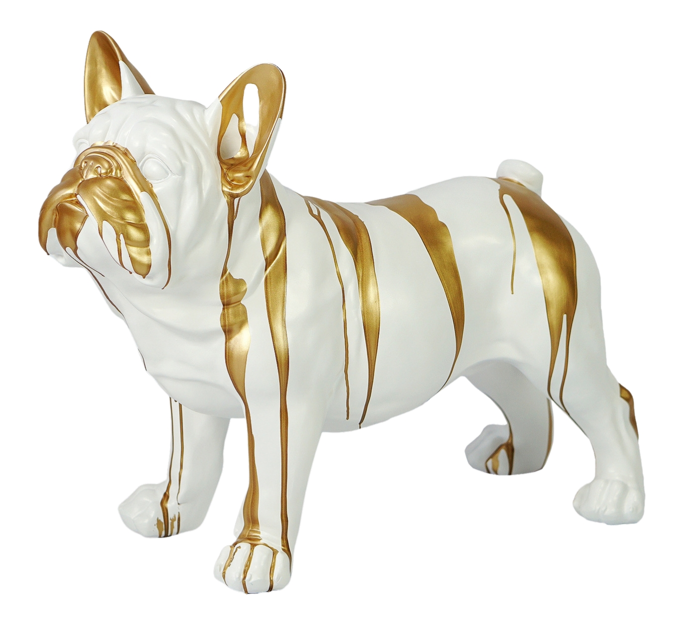 STATUE CHIEN BOULEDOGUE JUKI EN RESINE