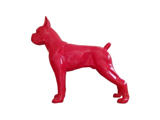 BOXER EN RESINE H 90CM ROUGE