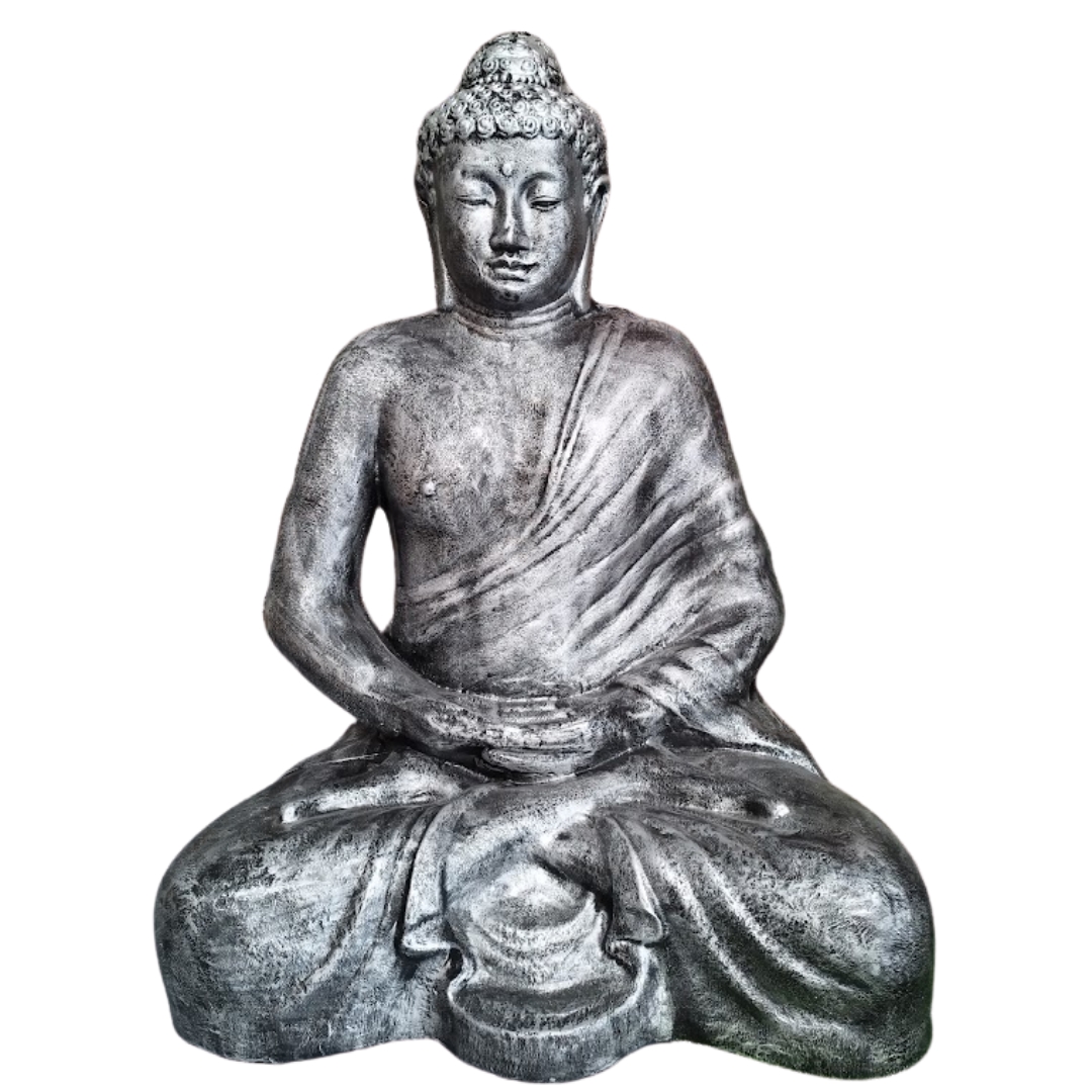 STATUE BUDDHA ASSIS EN RESINE H 155 CM