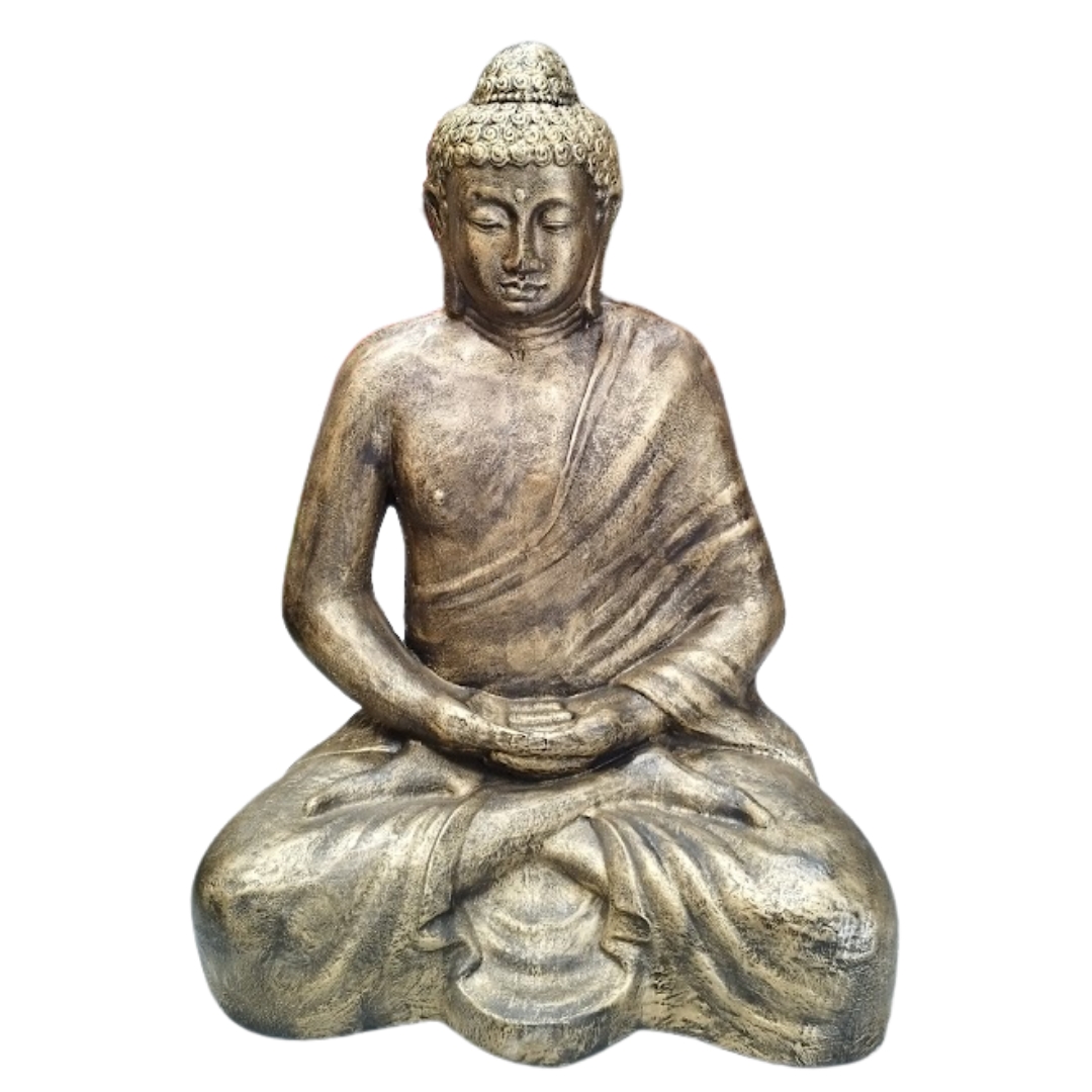 STATUE BUDDHA ASSIS EN RESINE H 155 CM