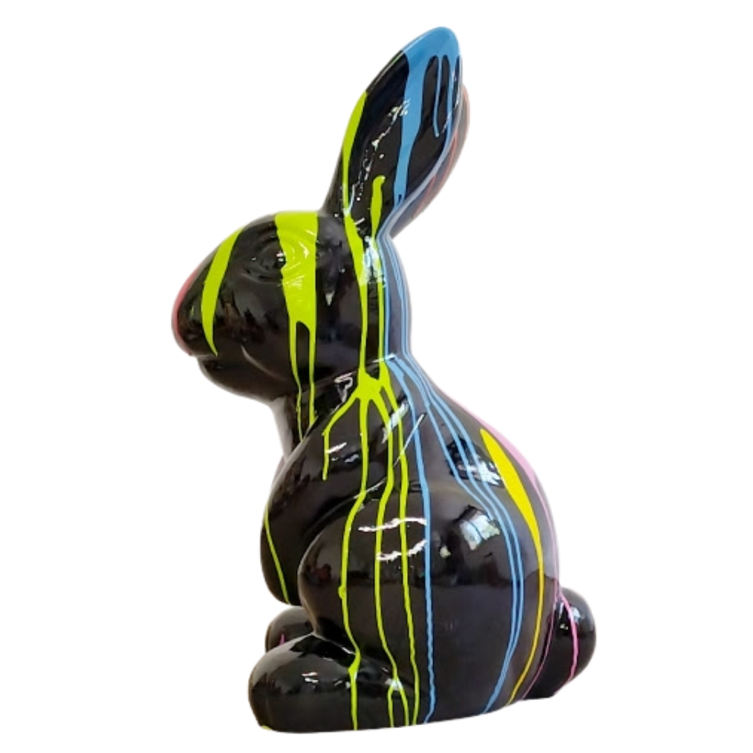 STATUE LAPIN EN RESINE HT 115 CM - BLANC MULTICOLORE - 329,00