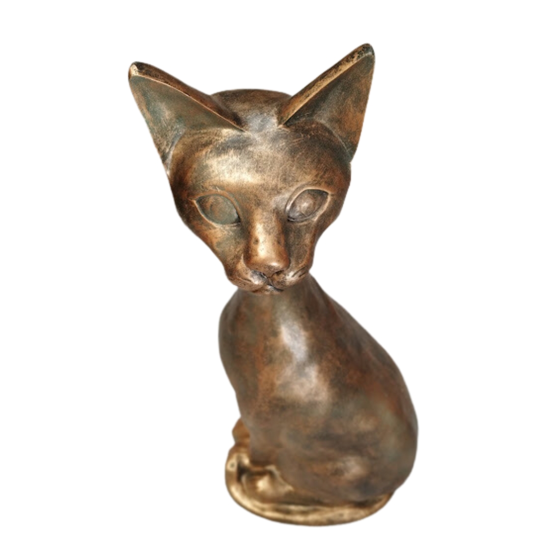 Décoration d'intérieur en forme de chats stylisés effet bronze