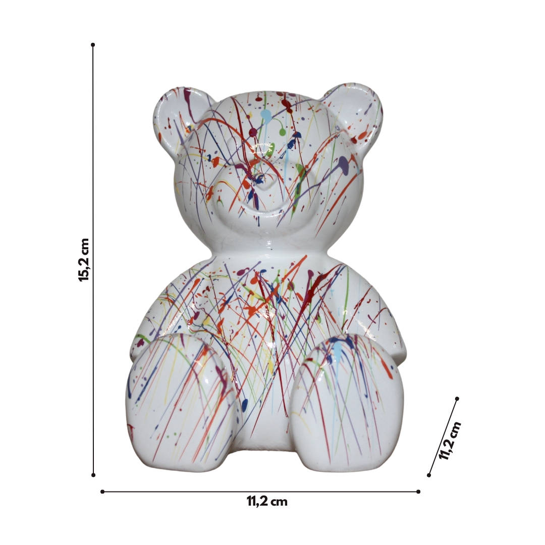 Eléphant trash 58 cm noir et multicolore en résine Eléphant trash 58 cm noir et multicolore en résine