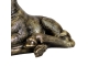 STATUE GIRAFE ASSISE EN RESINE HT 56 CM DORE NATURA