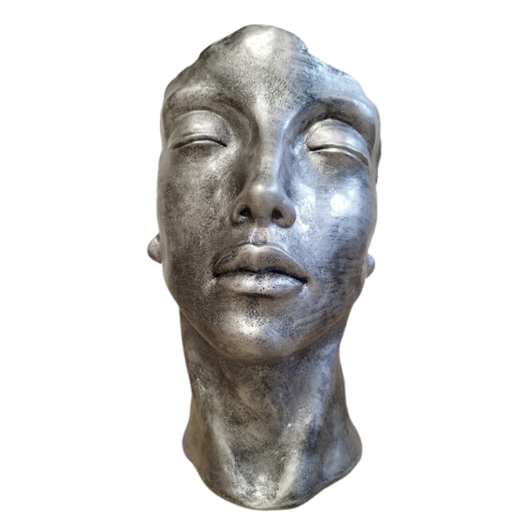 STATUE VISAGE EN RESINE H 50 CM