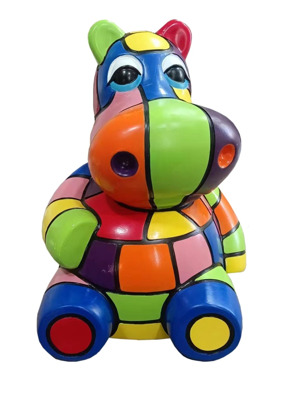 STATUE HIPPOPOTAME EN RESINE HT 28 CM SMARTIES