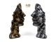 STATUE VISAGE EN RESINE PATINÉ OR H 52 CM