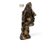 STATUE VISAGE EN RESINE PATINÉ OR H 52 CM