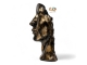 STATUE VISAGE EN RESINE PATINÉ OR H 52 CM