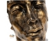STATUE VISAGE EN RESINE PATINÉ OR H 52 CM