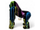 STATUE GORILLE ORIGAMI EN RESINE TRASH NOIR 50 CM