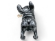 STATUE BOULEDOGUE FRANÇAIS EN RESINE PATINÉ ARGENT 30 CM