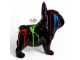 STATUE BOULEDOGUE FRANÇAIS EN RESINE TRASH NOIR 30 CM