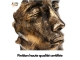 STATUE VISAGE EN RESINE PATINÉ OR H 52 CM