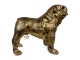STATUE BOULEDOGUE USA EN RESINE PATINÉ OR 90 CM
