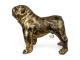STATUE BOULEDOGUE USA EN RESINE PATINÉ OR 90 CM
