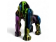STATUE GORILLE ORIGAMI EN RESINE TRASH NOIR 50 CM