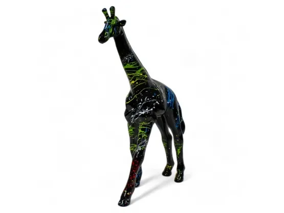 GIRAFE EN RESINE 60 CM SPLASH NOIR