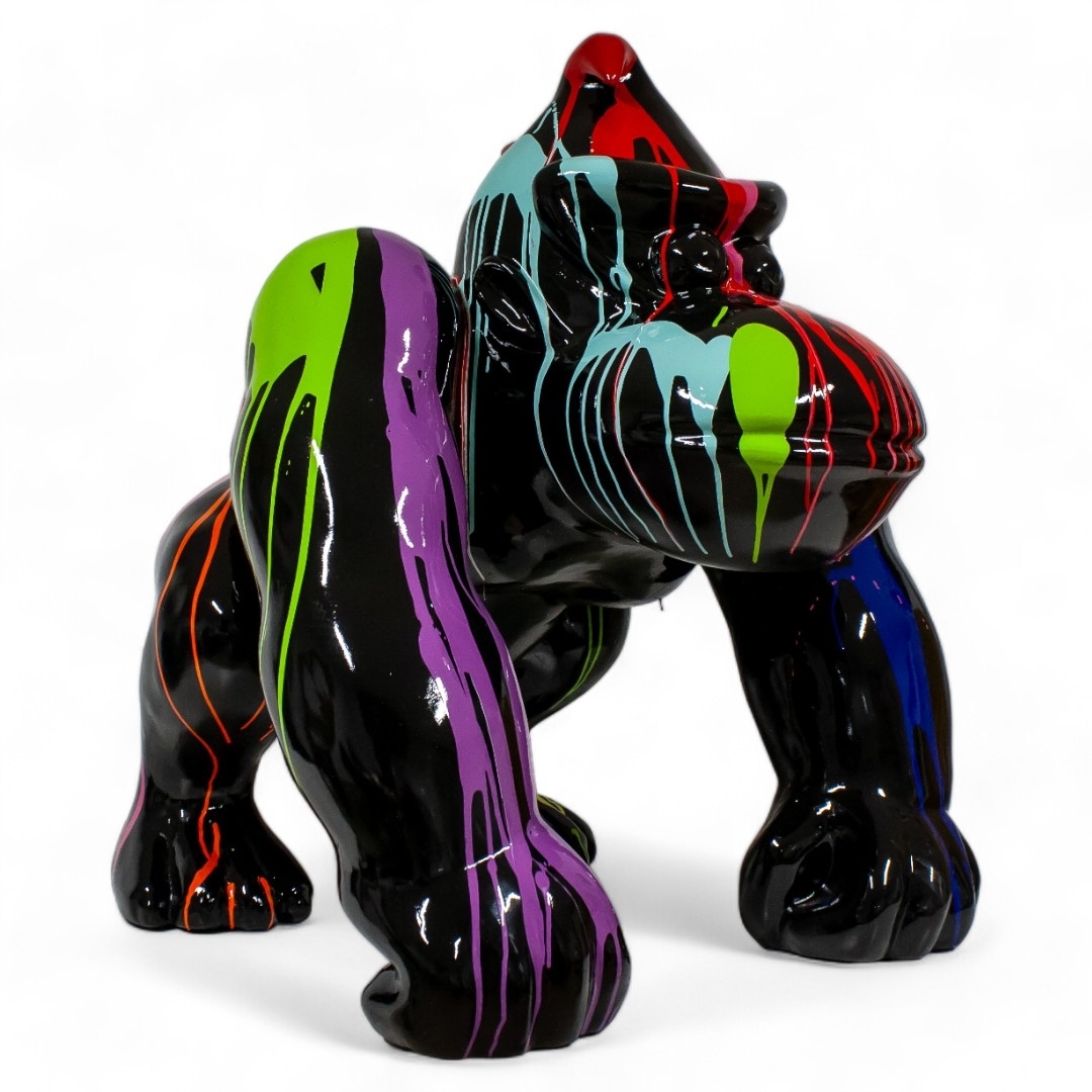 STATUE DONKEY EN RESINE TRASH NOIR 90 CM