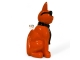 STATUE CHAT EN RESINE LUNETTES ET CRAVATE ORANGE / NOIR 80 CM