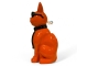 STATUE CHAT EN RESINE LUNETTES ET CRAVATE ORANGE / NOIR 80 CM