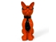 STATUE CHAT EN RESINE LUNETTES ET CRAVATE ORANGE / NOIR 80 CM