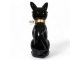 STATUE CHAT EN RESINE LUNETTES ET CRAVATE NOIR / OR 80 CM