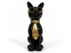 STATUE CHAT EN RESINE LUNETTES ET CRAVATE NOIR / OR 80 CM