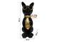 STATUE CHAT EN RESINE LUNETTES ET CRAVATE NOIR / OR 80 CM