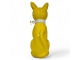 STATUE CHAT EN RESINE LUNETTES ET CRAVATE JAUNE / BLANC 80 CM