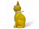 STATUE CHAT EN RESINE LUNETTES ET CRAVATE JAUNE / BLANC 80 CM