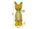 STATUE CHAT EN RESINE LUNETTES ET CRAVATE JAUNE / BLANC 80 CM